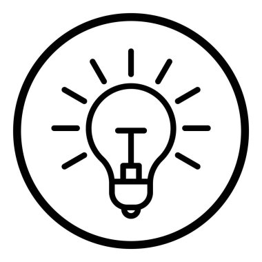 Çember Küre Ampul Belgesi Belge Simgesi Beyaz Arkaplan Düz Simgesinde İzole Edildi Beyaz Arkaplanda İzole Edildi