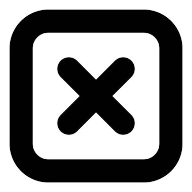 Kare Köşe Geometri Düz Simgesi Beyaz Arkaplanda İzole Edildi