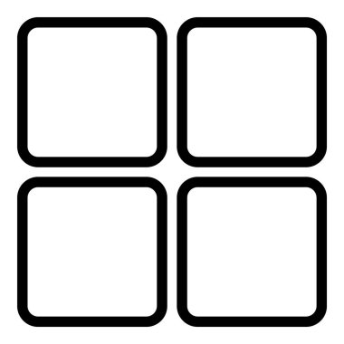 Kare Köşe Geometri Düz Simgesi Beyaz Arkaplanda İzole Edildi