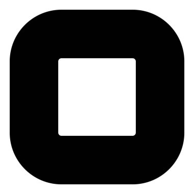 Kare Köşe Geometri Düz Simgesi Beyaz Arkaplanda İzole Edildi