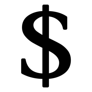 Dolar Para Birimi Düz Simgesi Beyaz Arkaplanda İzole Edildi