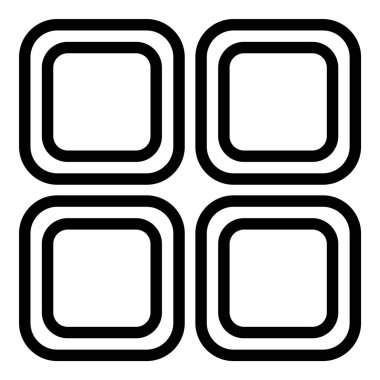 Kare Köşe Geometri Düz Simgesi Beyaz Arkaplanda İzole Edildi