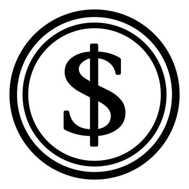 Dolar Para Birimi Düz Simgesi Beyaz Arkaplanda İzole Edildi