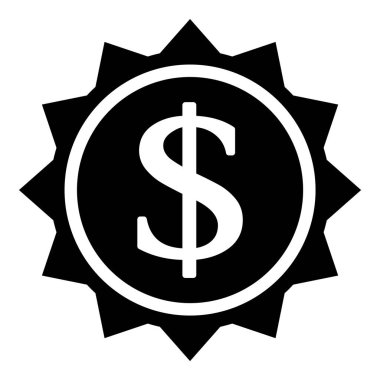 Dolar Para Birimi Düz Simgesi Beyaz Arkaplanda İzole Edildi