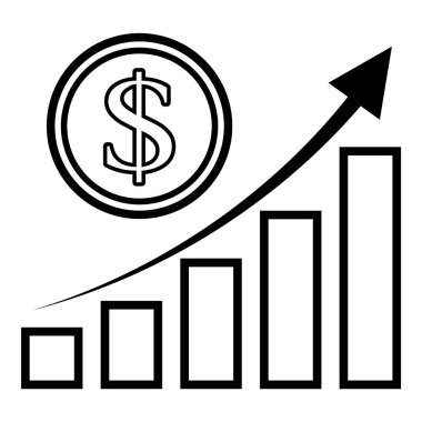 Dolar Para Birimi Düz Simgesi Beyaz Arkaplanda İzole Edildi