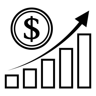 Dolar Para Birimi Düz Simgesi Beyaz Arkaplanda İzole Edildi