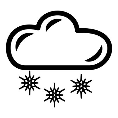 Kar ve Bulut Düz Simgesi Beyaz Arkaplanda İzole Edildi