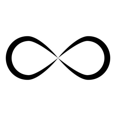 Sonsuzluk Düz Simgesi Beyaz Arkaplanda İzole Edildi