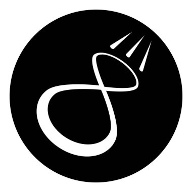 Sonsuzluk Düz Simgesi Beyaz Arkaplanda İzole Edildi