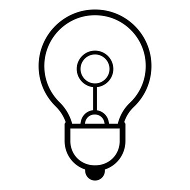 Ampul Fikri Ampulü Düz Simgesi Beyaz Arkaplanda İzole Edildi