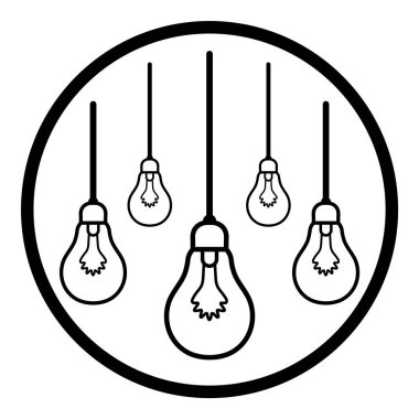 Ampul Fikri Ampulü Düz Simgesi Beyaz Arkaplanda İzole Edildi