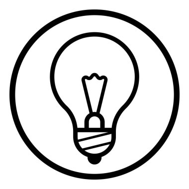 Ampul Fikri Ampulü Düz Simgesi Beyaz Arkaplanda İzole Edildi