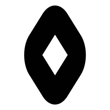 Rhombus Elmas Pastil Düz Simgesi Beyaz Arkaplanda İzole Edildi