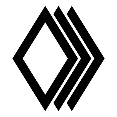 Rhombus Elmas Pastil Düz Simgesi Beyaz Arkaplanda İzole Edildi