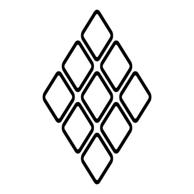 Rhombus Elmas Pastil Düz Simgesi Beyaz Arkaplanda İzole Edildi