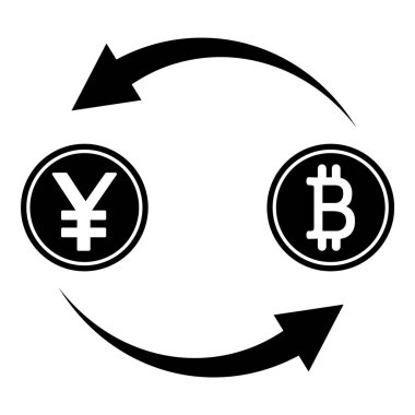 Euro Doları Pound Bitcoin Borsası Geri Dönüşüm Düz Simgesi Beyaz Arkaplanda İzole Edildi