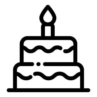 Doğumgünü Pastası Beyaz Arkaplanda İzole Edilmiş Düz Simgeyi Kutla