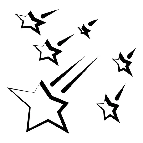 Estrella Caída Abstracto Icono Plano Aislado Sobre Fondo Blanco — Vector de stock