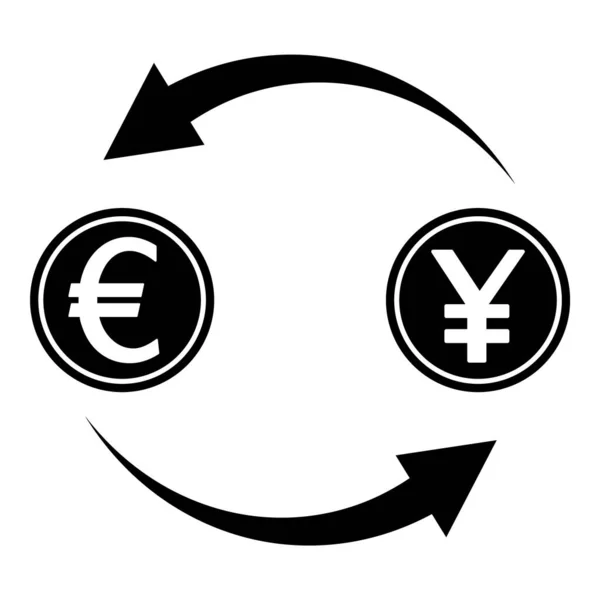 Euro Dollar Pfund Yen Bitcoin Exchange Recycling Flache Ikone Isoliert — Stockvektor