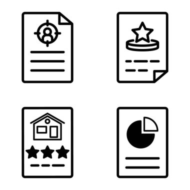 Doktor 1-2 Düz Simge Seti Beyaz Arkaplanda İzole Edildi