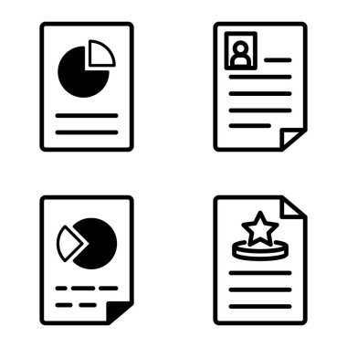 Doktor 1-2 Düz Simge Seti Beyaz Arkaplanda İzole Edildi