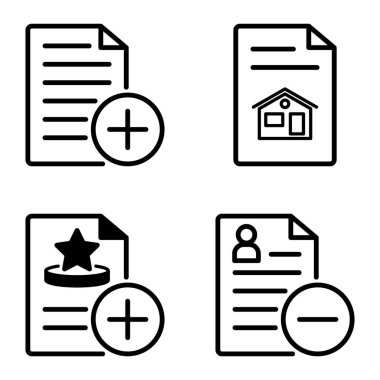 Doktor 1-2 Düz Simge Seti Beyaz Arkaplanda İzole Edildi