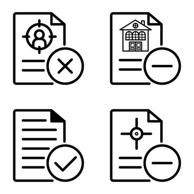 Doktor 1-2 Düz Simge Seti Beyaz Arkaplanda İzole Edildi