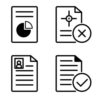 Doktor 1-2 Düz Simge Seti Beyaz Arkaplanda İzole Edildi