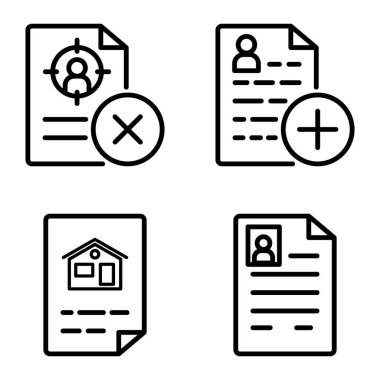 Doktor 1-2 Düz Simge Seti Beyaz Arkaplanda İzole Edildi