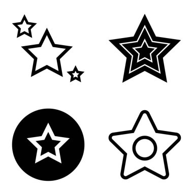 Yıldız Düz Simgesi Seti Beyaz Arkaplanda Ayrı Tutuldu