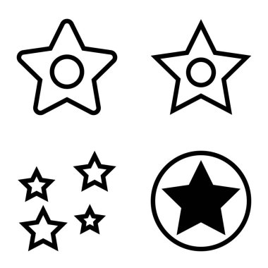 Yıldız Düz Simgesi Seti Beyaz Arkaplanda Ayrı Tutuldu