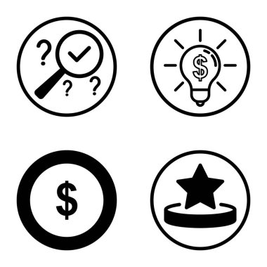 Daireler 1-2 Düz Simge Seti Beyaz Arkaplanda İzole Edildi