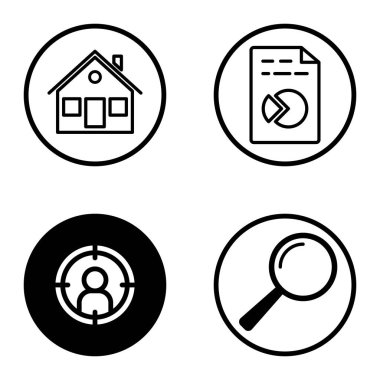 Daireler 1-2 Düz Simge Seti Beyaz Arkaplanda İzole Edildi