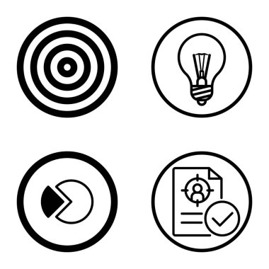 Daireler 1-2 Düz Simge Seti Beyaz Arkaplanda İzole Edildi