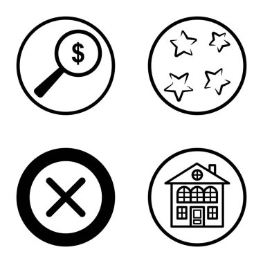 Daireler 1-2 Düz Simge Seti Beyaz Arkaplanda İzole Edildi