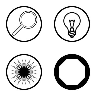 Daireler 1-2 Düz Simge Seti Beyaz Arkaplanda İzole Edildi