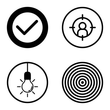 Daireler 1-2 Düz Simge Seti Beyaz Arkaplanda İzole Edildi