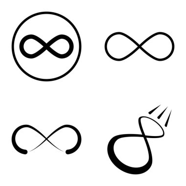 Sonsuz Düz Simge Seti Beyaz Arkaplanda İzole Edildi