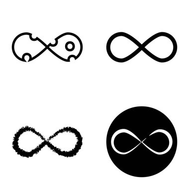 Sonsuz Düz Simge Seti Beyaz Arkaplanda İzole Edildi