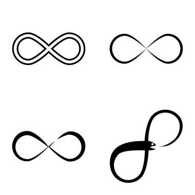 Sonsuz Düz Simge Seti Beyaz Arkaplanda İzole Edildi