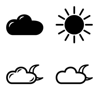 Hava Durumu Düz Simgesi Beyaz Arkaplanda İzole Edildi