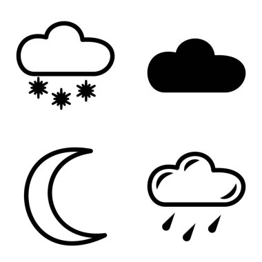 Hava Durumu Düz Simgesi Beyaz Arkaplanda İzole Edildi