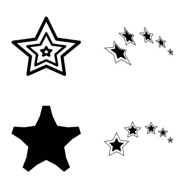 Yıldız2 Düz Simge Seti Beyaz Arkaplanda İzole Edildi