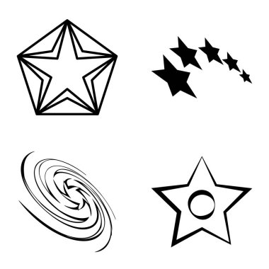 Yıldız2 Düz Simge Seti Beyaz Arkaplanda İzole Edildi