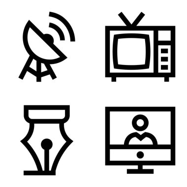 İletişim Düz Simgesi Beyaz Arkaplanda İzole Edildi