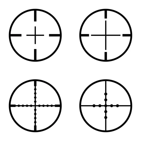 Crosshairs Flat Icon Set Isolated White Background — Stock Vector