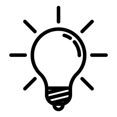 Ampul Fikri Düz Simgesi Beyaz Arkaplanda İzole Edildi