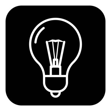 Ampul Fikri Düz Simgesi Beyaz Arkaplanda İzole Edildi