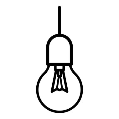 Ampul Fikri Düz Simgesi Beyaz Arkaplanda İzole Edildi