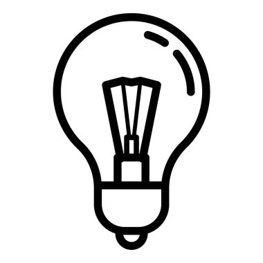 Ampul Fikri Düz Simgesi Beyaz Arkaplanda İzole Edildi